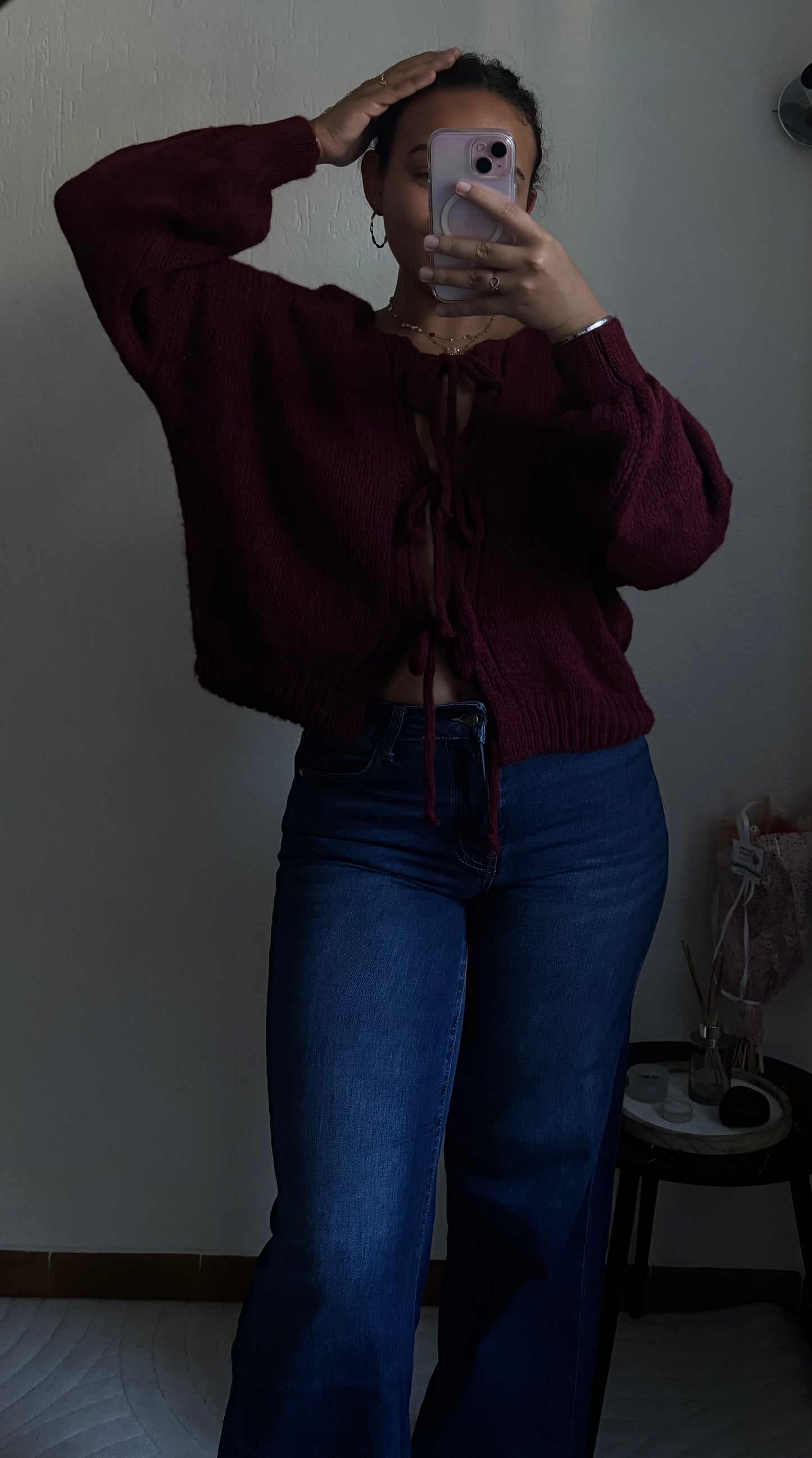 Cardigan Noélia - Bordeaux