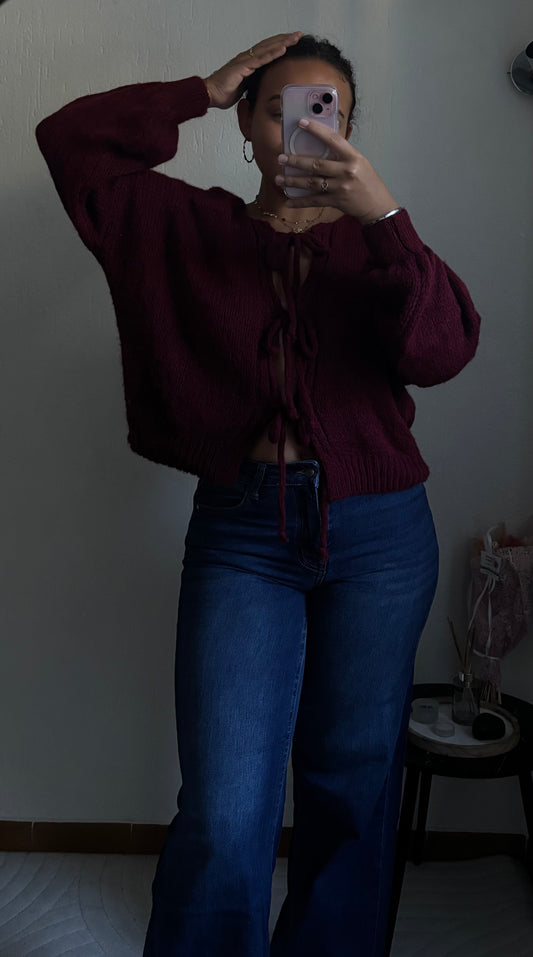 Cardigan Noélia - Bordeaux